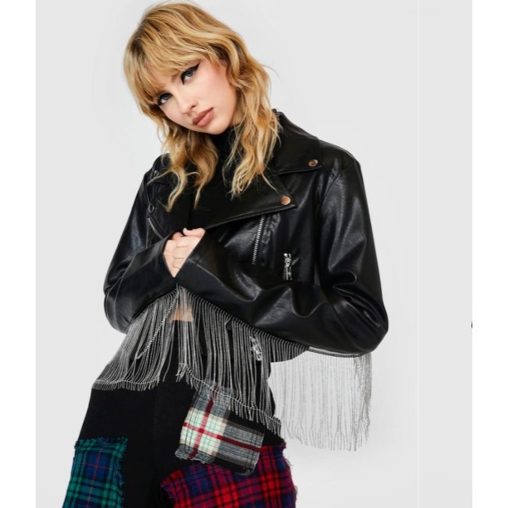 BNWT “open road fringe moto” jacket